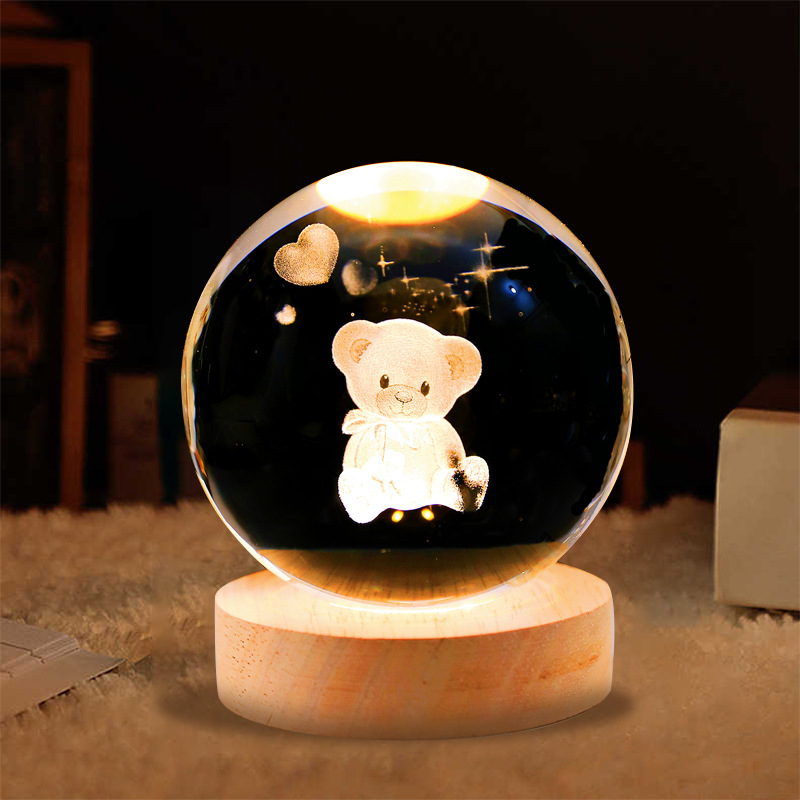 厂家直销星空小夜灯 图片可以定制USB生日礼品情人节礼品3D月球小夜灯详情图8