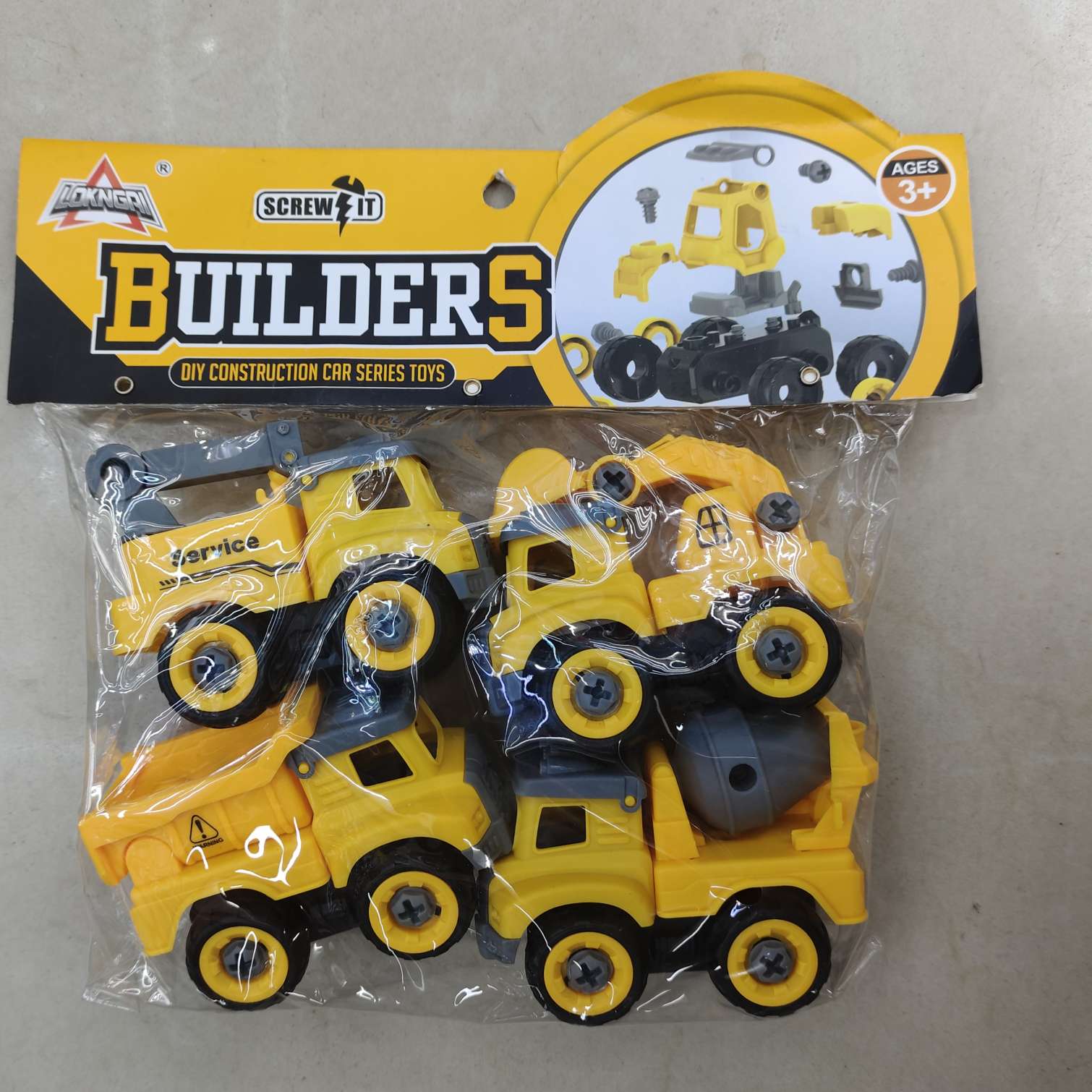 DIY educational disassemblable toy car, dinosaur toy car, engineering vehicle, fire engine, PVC card head bag, educational toy Item Picture