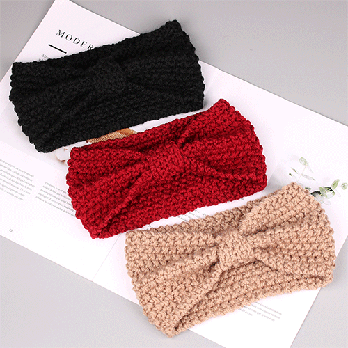 The new autumn and winter popular cross wide hair band, warm headband, knitted woolen hair band, sweet and fashionable hair accessory