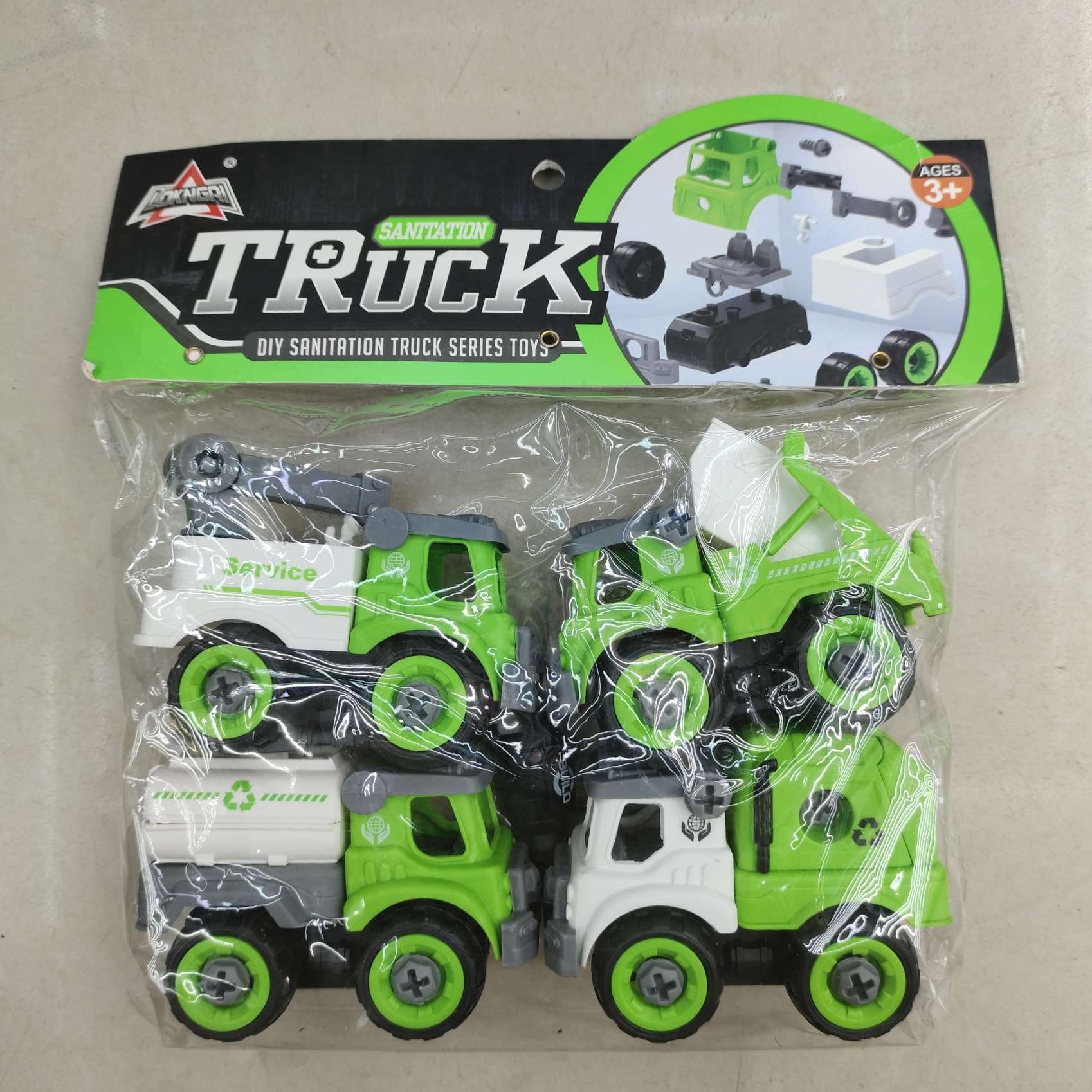 DIY educational disassemblable toy car, dinosaur toy car, engineering vehicle, fire engine, PVC card head bag, educational toy detail image 4