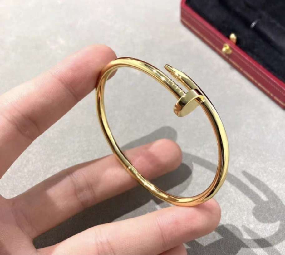 亚马逊热销不锈钢钉子手镯不易掉色女轻奢钛钢手镯大牌同款饰品