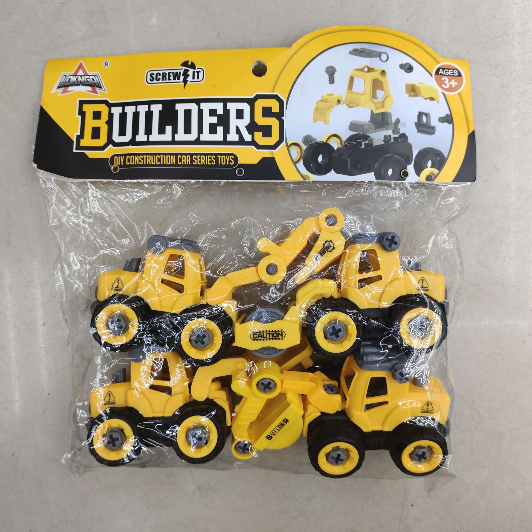 DIY educational disassemblable toy car, dinosaur toy car, engineering vehicle, fire engine, PVC card head bag, educational toy detail image 3