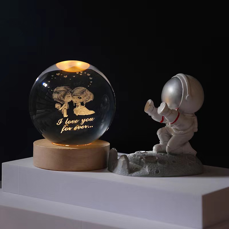 厂家直销星空小夜灯 图片可以定制USB生日礼品情人节礼品3D月球小夜灯详情图11