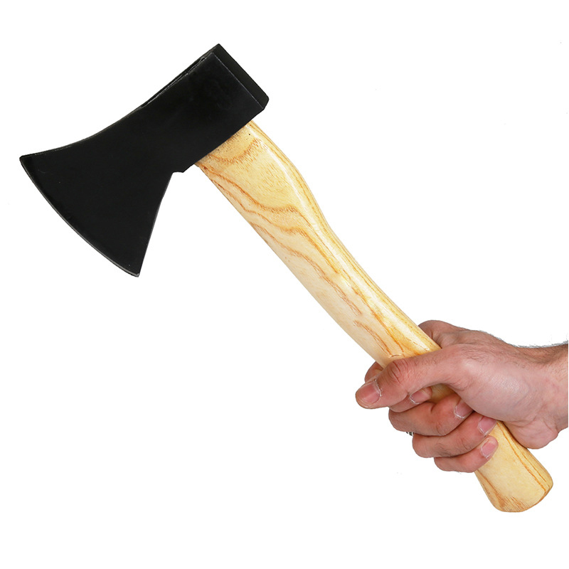 Wooden-handled axes, outdoor chopping and firewood cutting hand axes, camping axes, ash wood, finely polished and forged for reinforcement details Picture