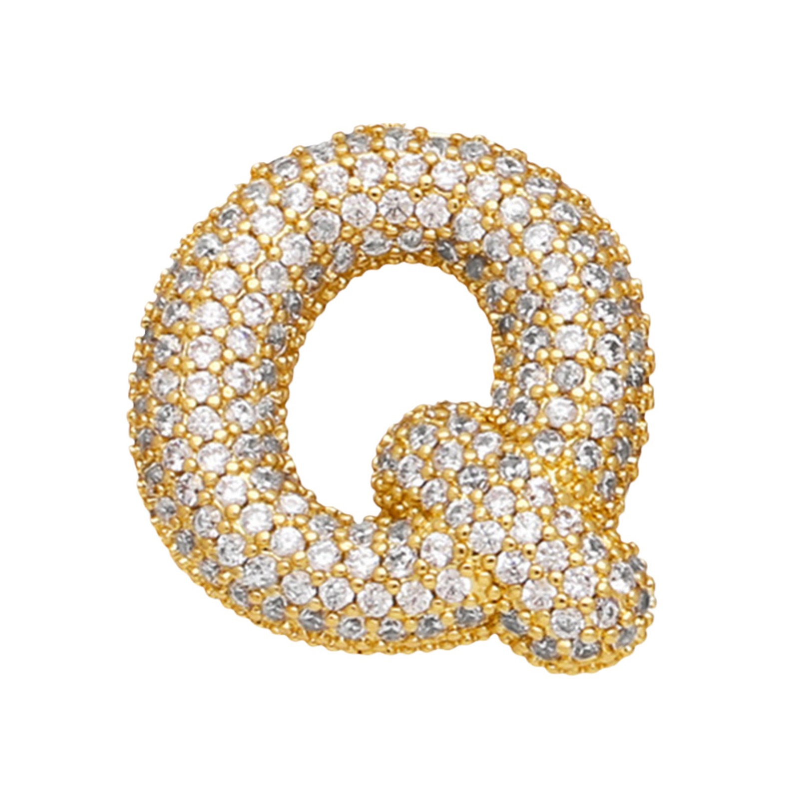 Cross-border micro-inlaid zircon 26-letter pendant necklace, copper-plated 18K gold, fashionable and versatile classic accessory detail image 7