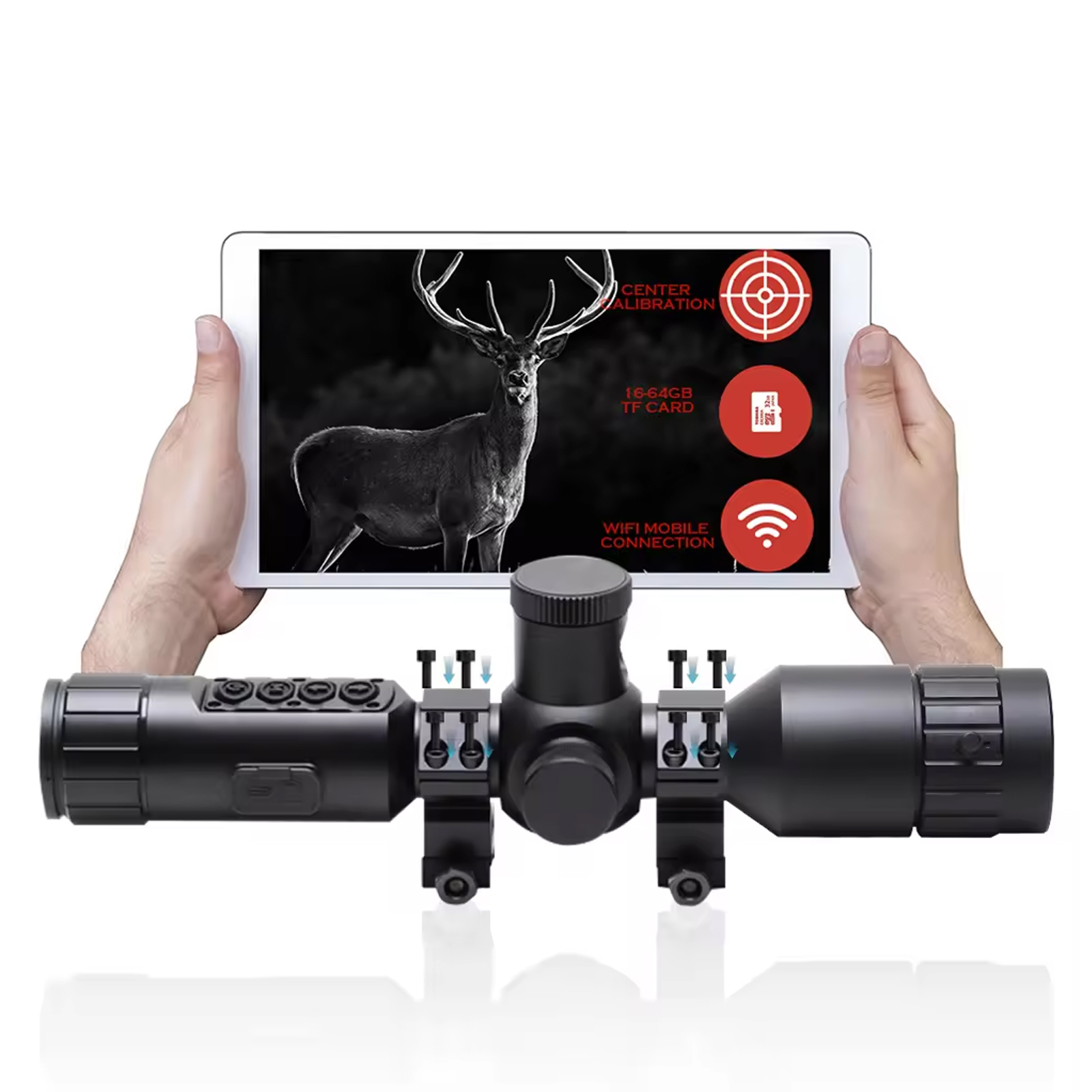 New NS40 Digital Night Vision Scope Built Gyro Tacticle Crosshair Software Ranging 1080p Video IR Camera 7-19X Hunting Monocular Application Scenario