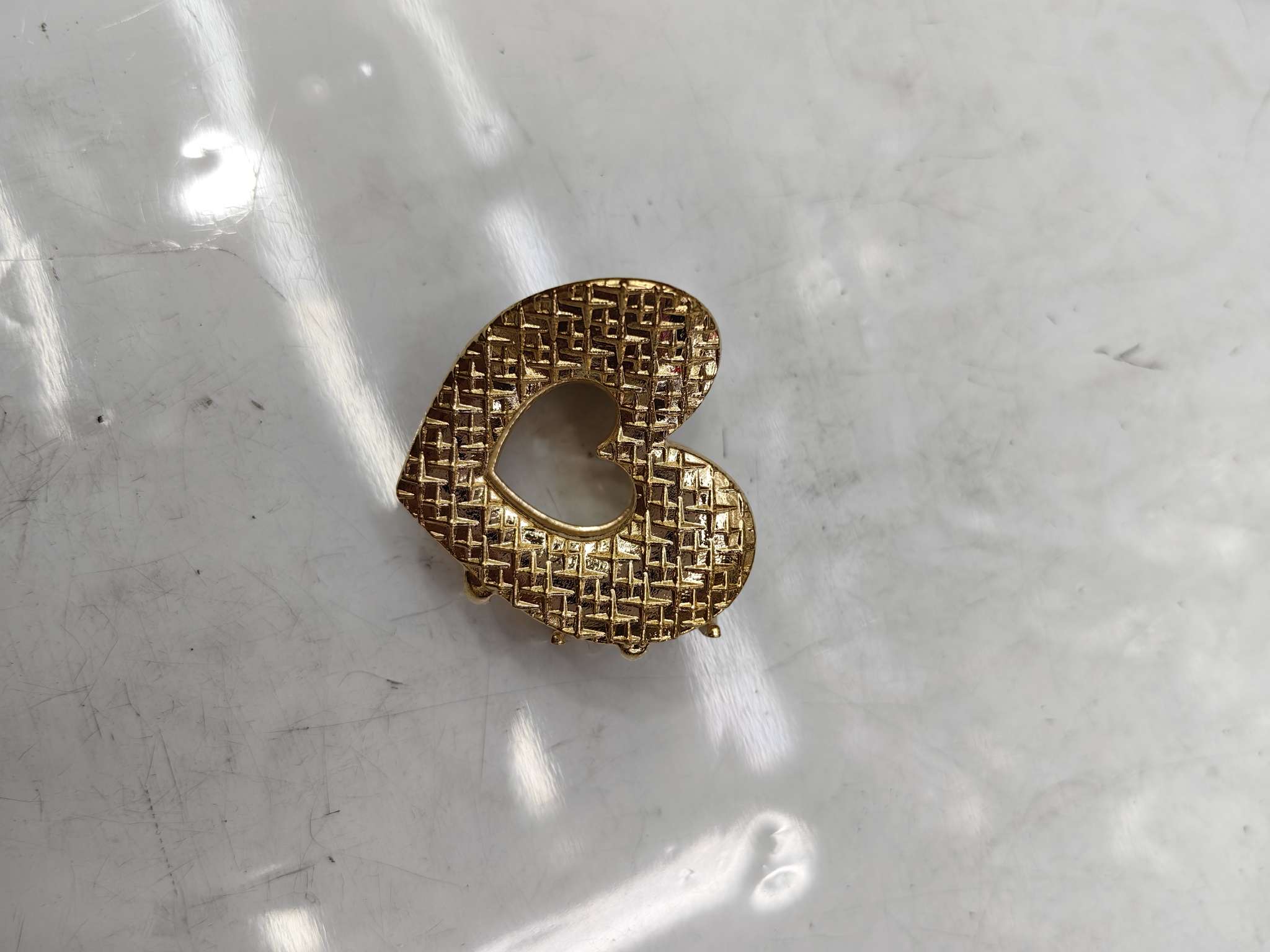 Alloy hair accessory with heart gripper and checkered gripper, 2024 new style alloy hair accessory detail image 4