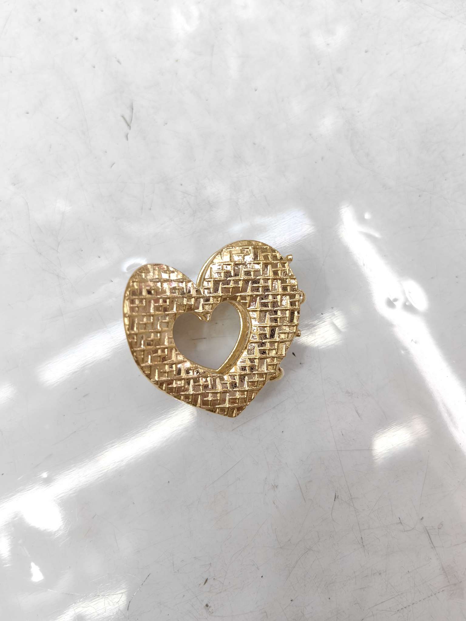 Alloy hair accessory with heart gripper and checkered gripper, 2024 new style alloy hair accessory