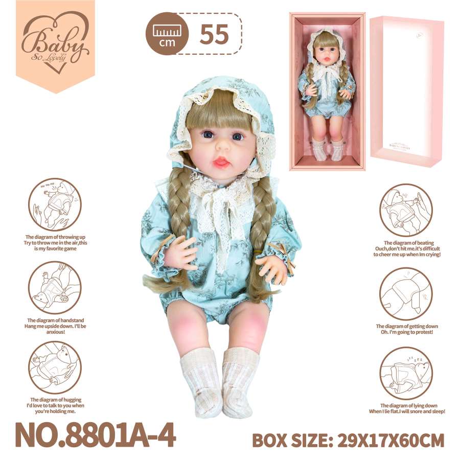 The long hair of the simulated doll