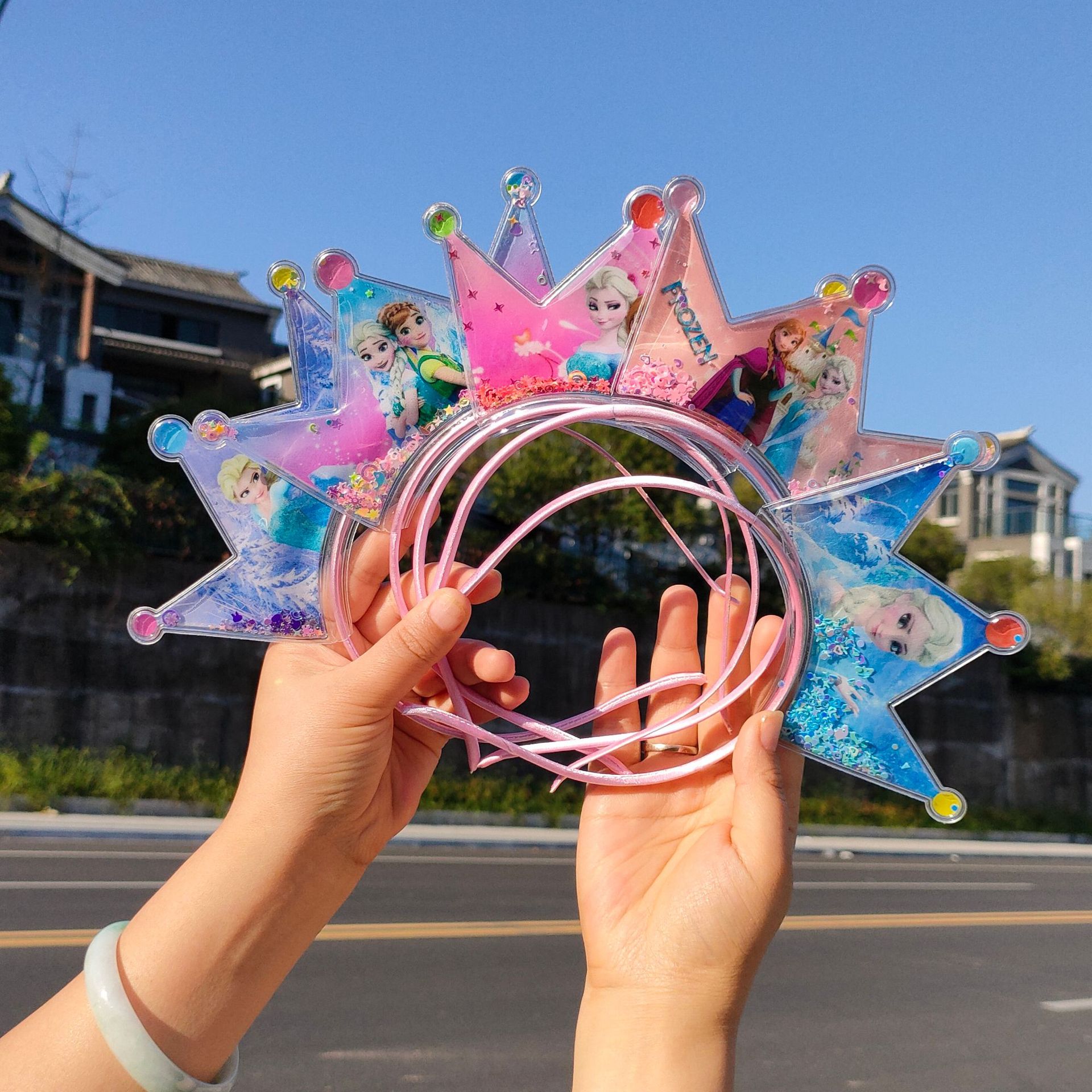 日韩流行 儿童蝴蝶结发箍女孩韩国带齿头箍幼儿园卡通冰雪奇缘公主皇冠头带灯发光生日发箍小女孩女生头饰小学生头饰 星欣饰品详情2