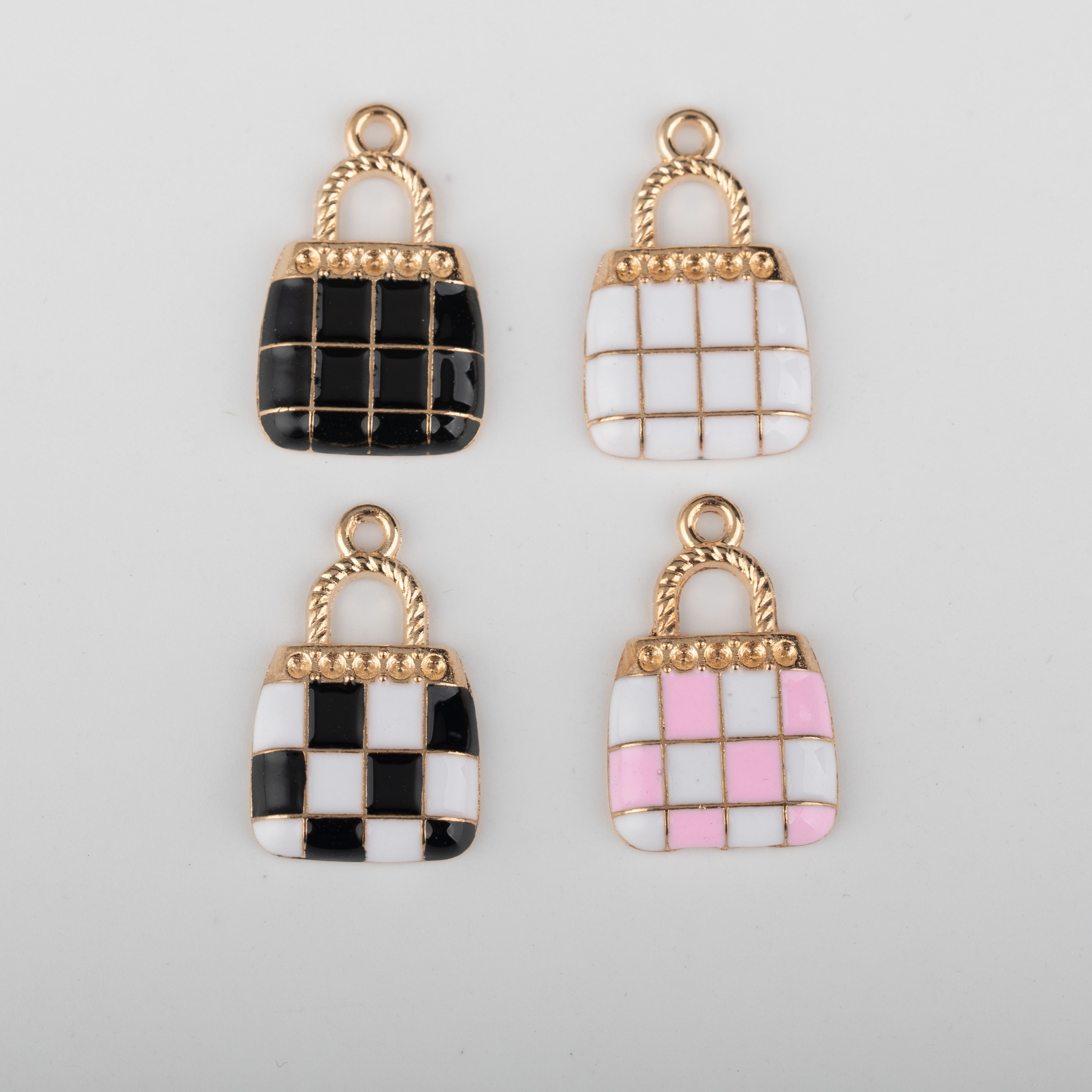 合金配件饰品配件diy耳环挂件饰链手链欧美热中国风蝴蝶小猫咪爱心黑白手提包