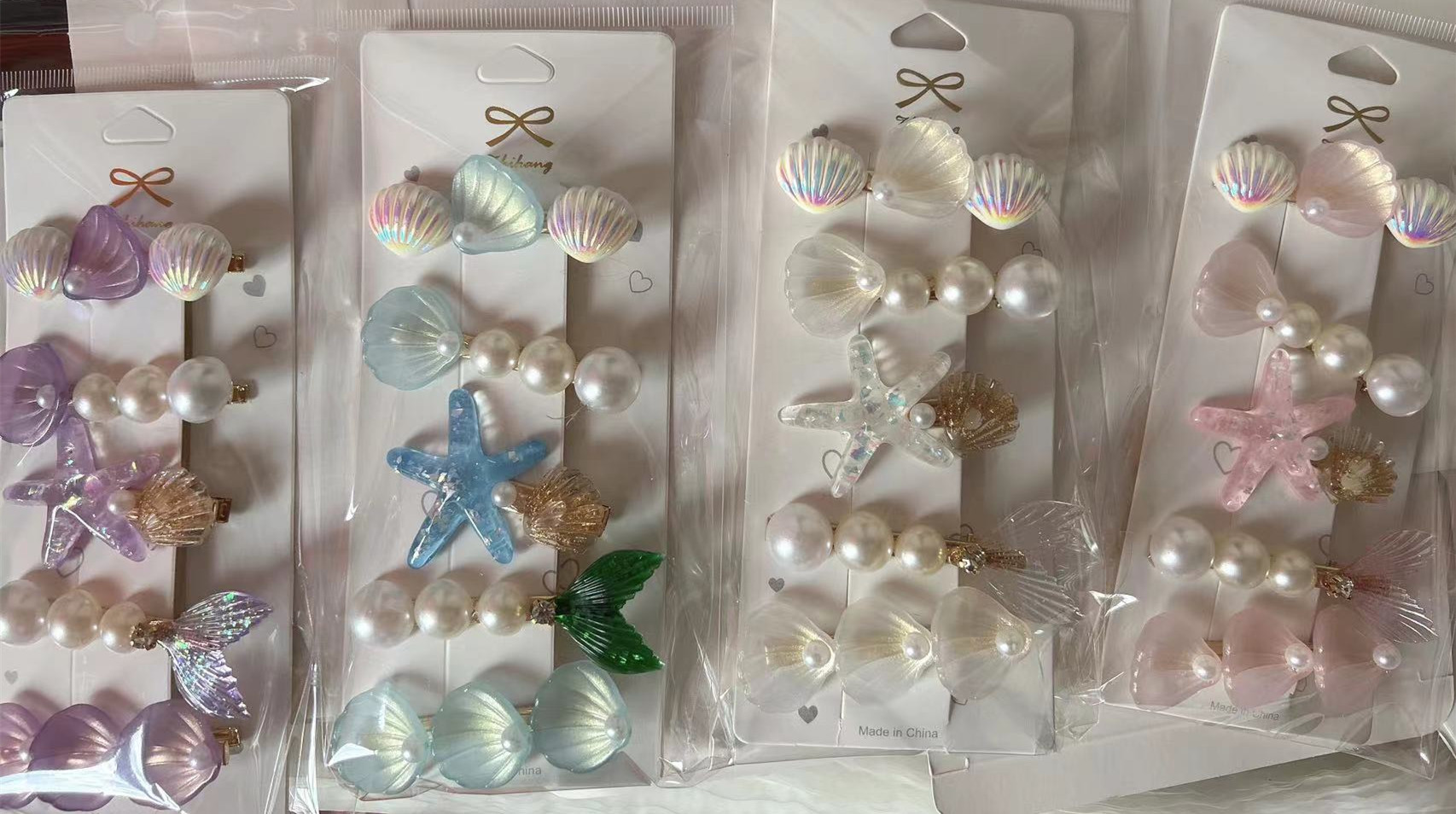 New cute and sweet hair accessories for young girls, Ocean series hair clips, starfish beauty fish tail hair clips, bangs and duckbill clips pic 6