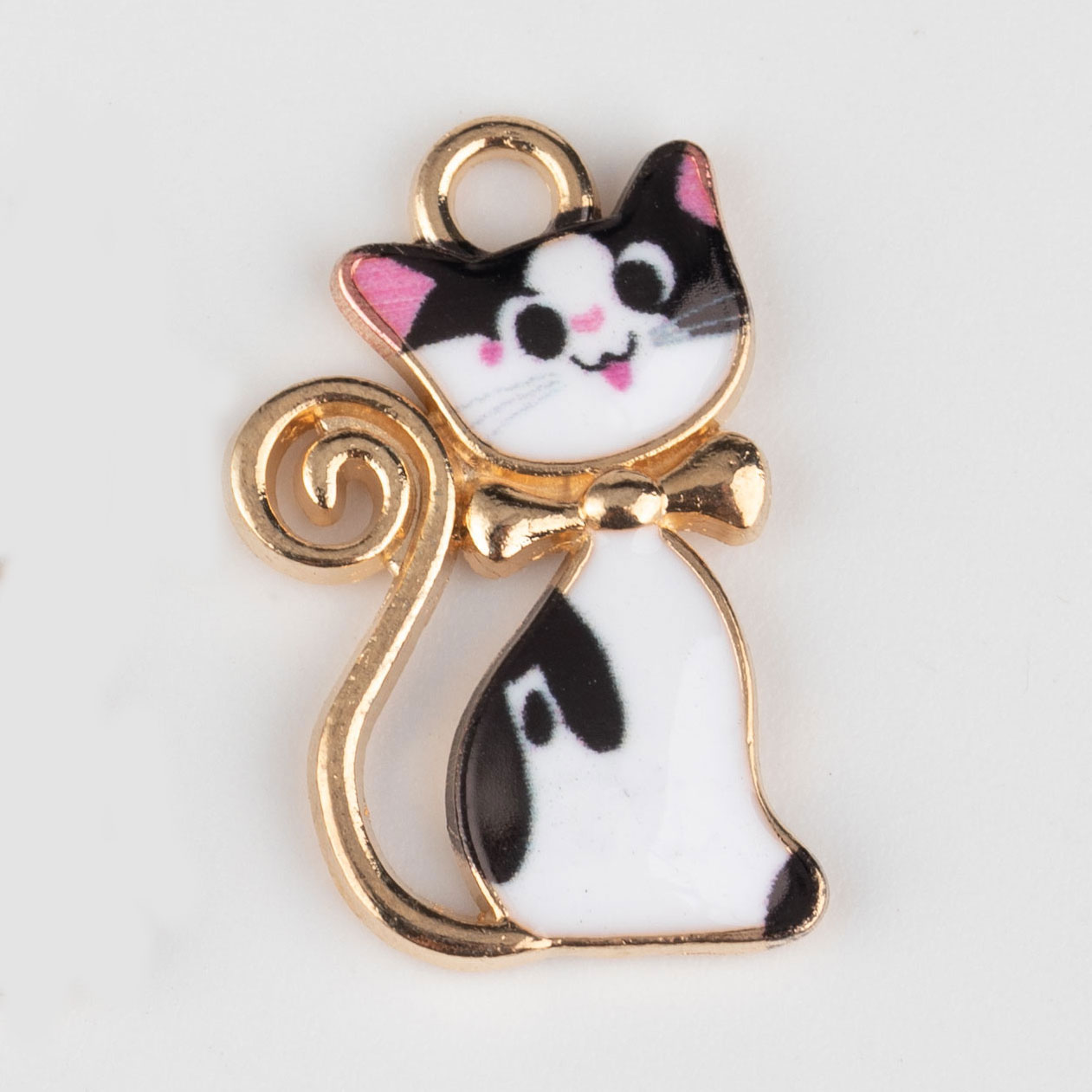 Alloy accessories, jewelry accessories, diy earrings, pendants, chains, bracelets, European and American style, Chinese style, butterflies, little cats, hearts, Zhu Guanghua, uv printing, douyin Specification image