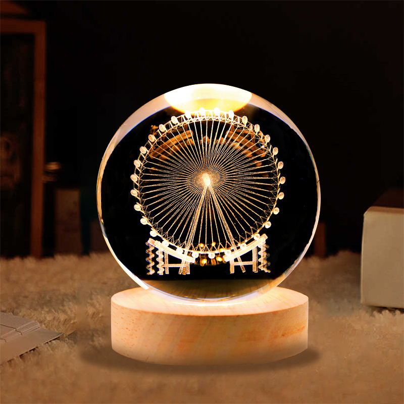厂家直销星空小夜灯 图片可以定制USB生日礼品情人节礼品3D月球小夜灯详情图7