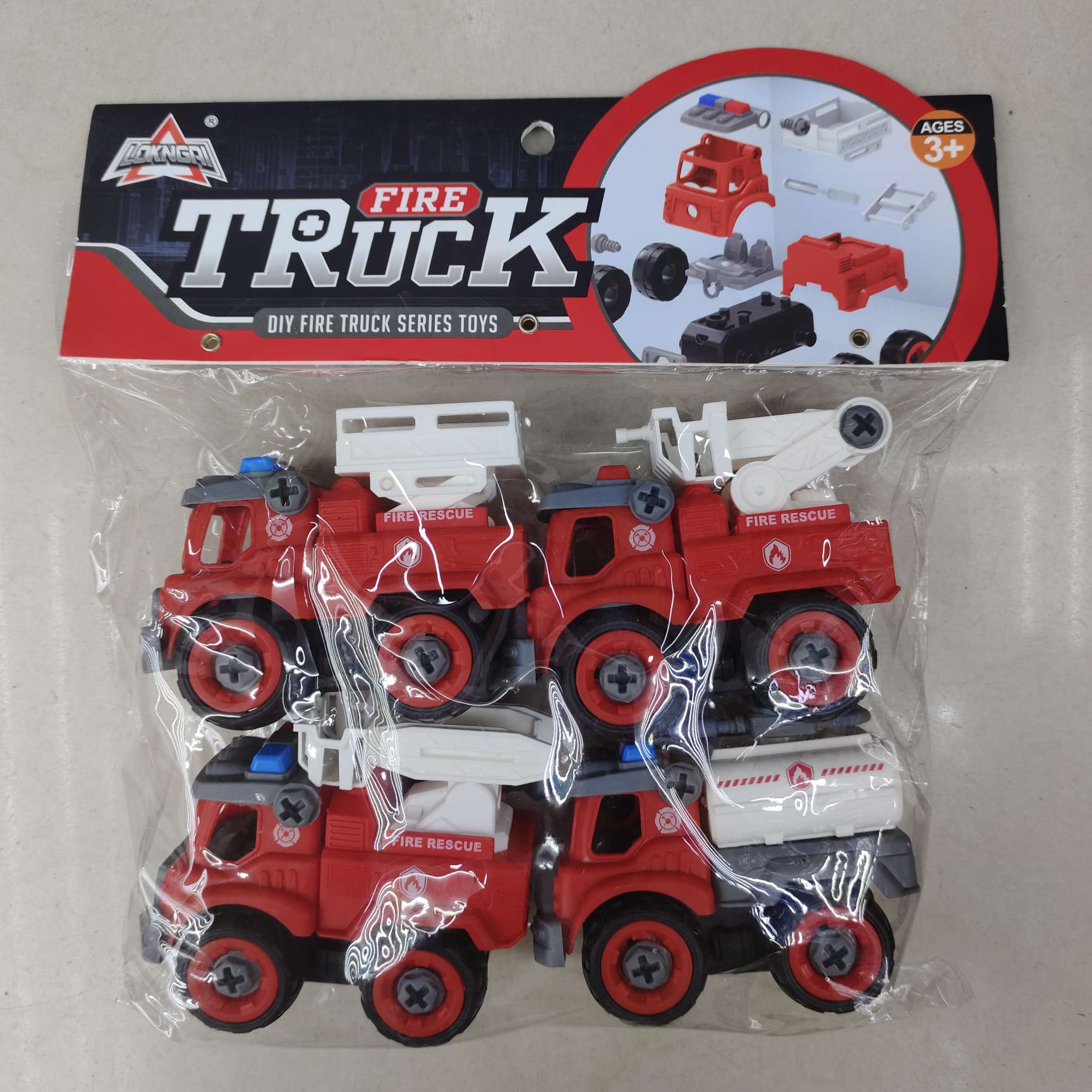 DIY educational disassemblable toy car, dinosaur toy car, engineering vehicle, fire engine, PVC card head bag, educational toy Application Scenario