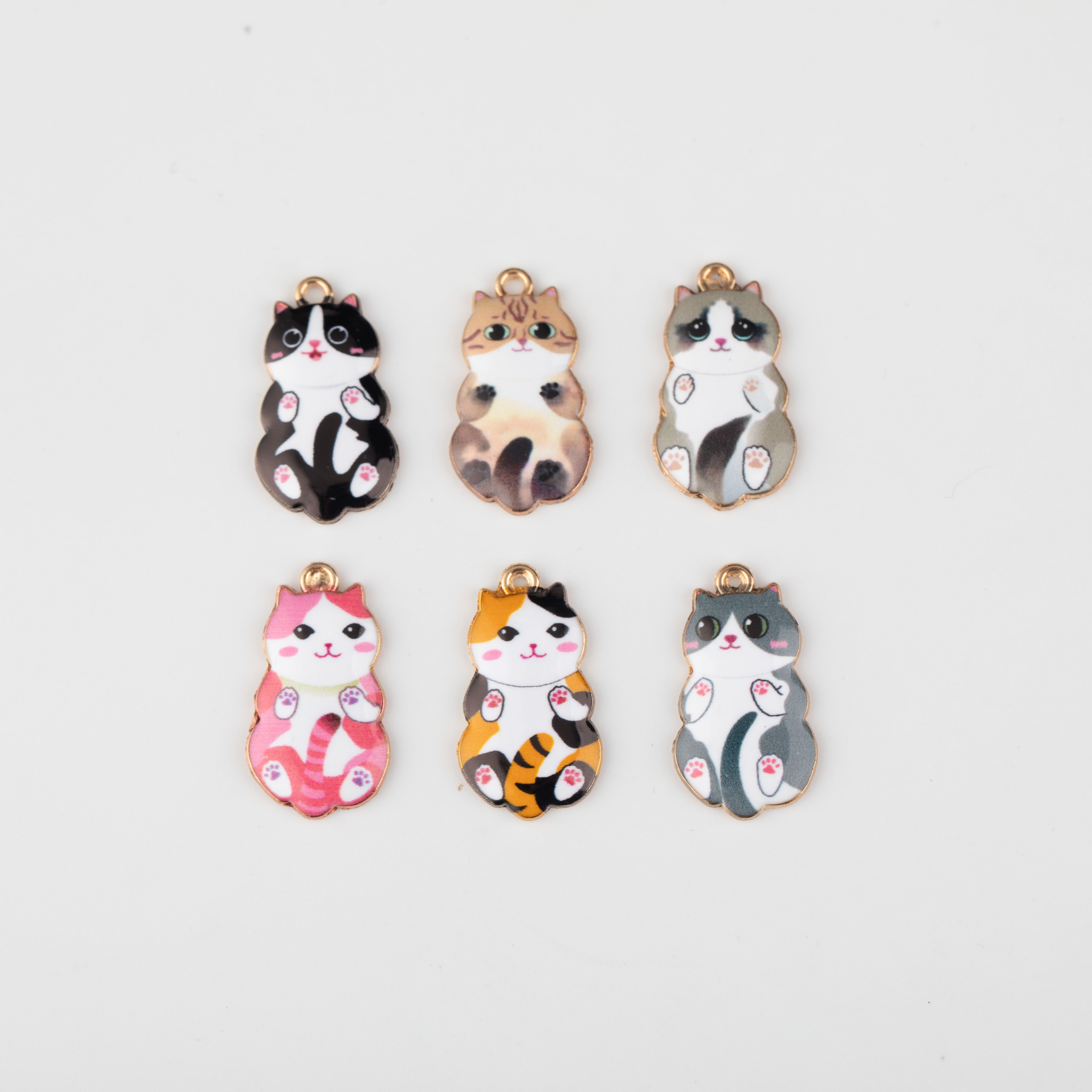 合金配件饰品配件diy耳环挂件饰链手链欧美热中国风蝴蝶小猫咪爱心朱光花uv打印