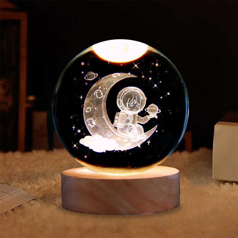 厂家直销星空小夜灯 图片可以定制USB生日礼品情人节礼品3D月球小夜灯详情图5