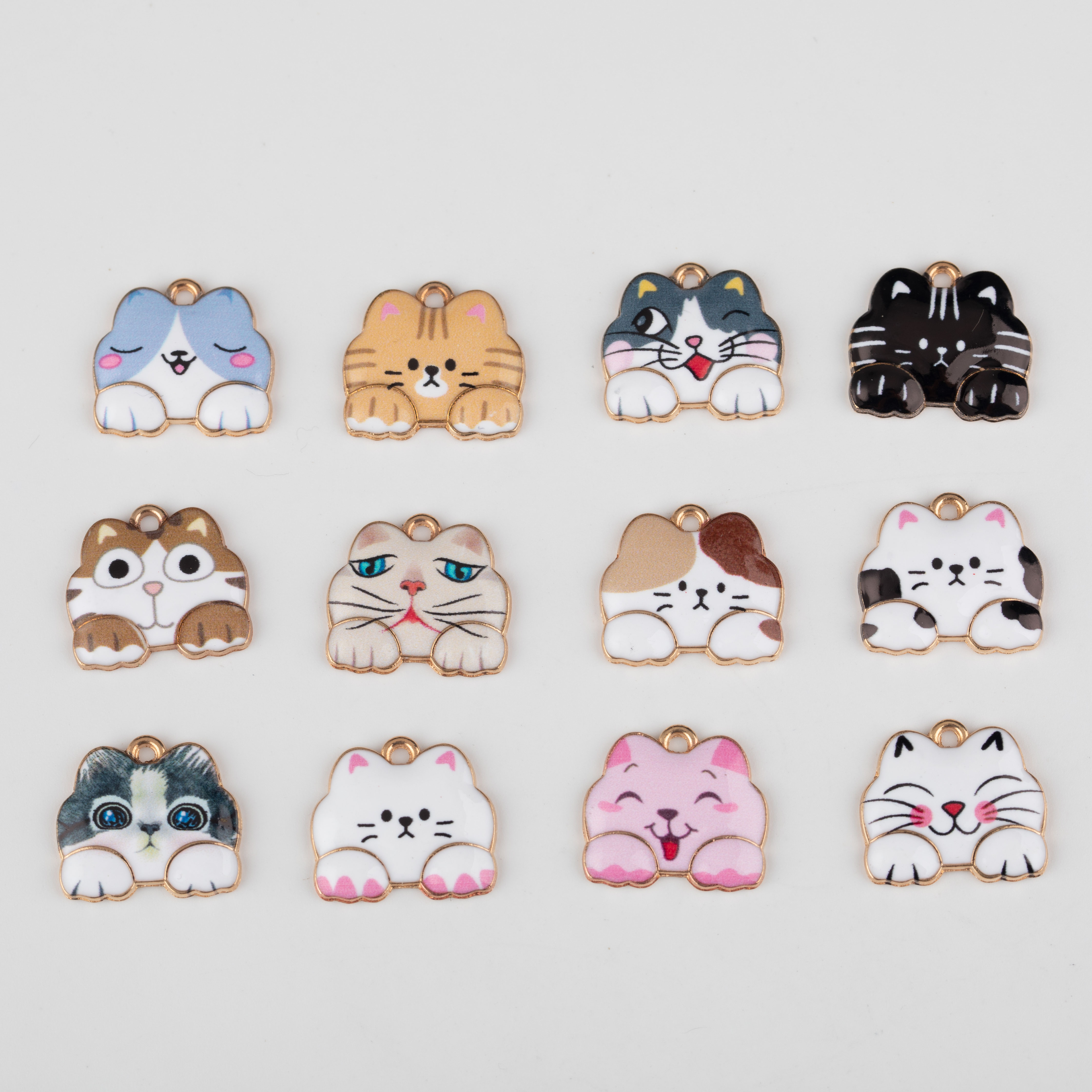 合金配件饰品配件diy耳环挂件饰链手链欧美热中国风蝴蝶小猫咪爱心朱光花uv