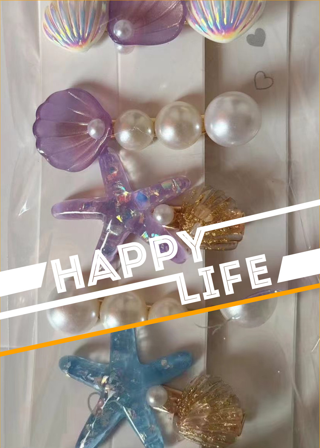 New cute and sweet hair accessories for young girls, Ocean series hair clips, starfish beauty fish tail hair clips, bangs and duckbill clips Application Scenario