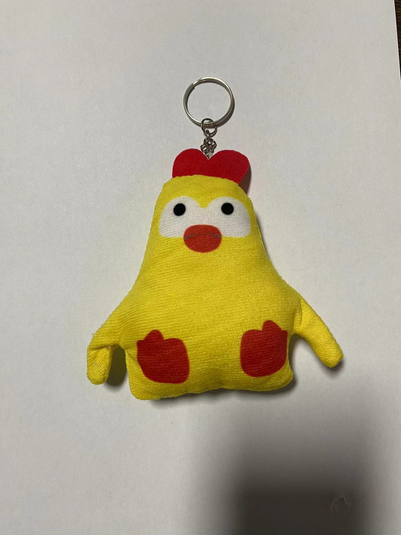  钵钵鸡按压会说话公仔挂件发声钥匙扣语音按键解压毛绒娃娃玩具详情3