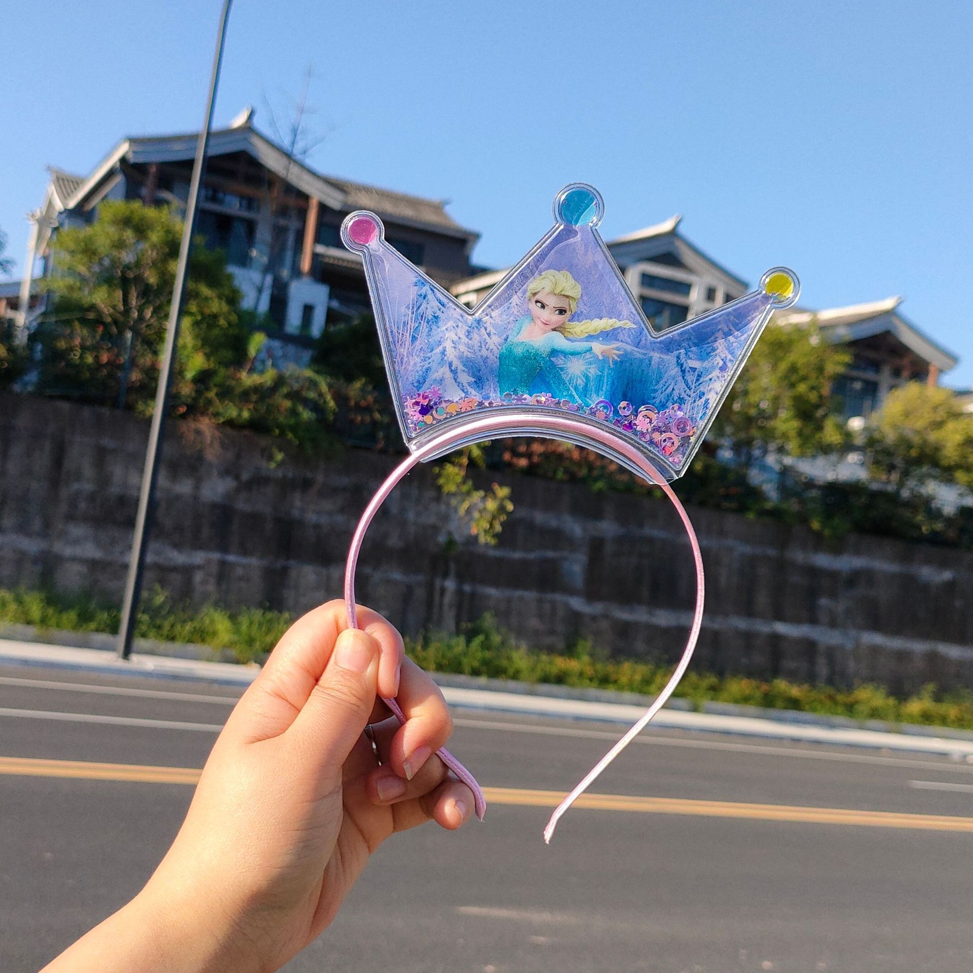 日韩流行 儿童蝴蝶结发箍女孩韩国带齿头箍幼儿园卡通冰雪奇缘公主皇冠头带灯发光生日发箍小女孩女生头饰小学生头饰 星欣饰品详情9