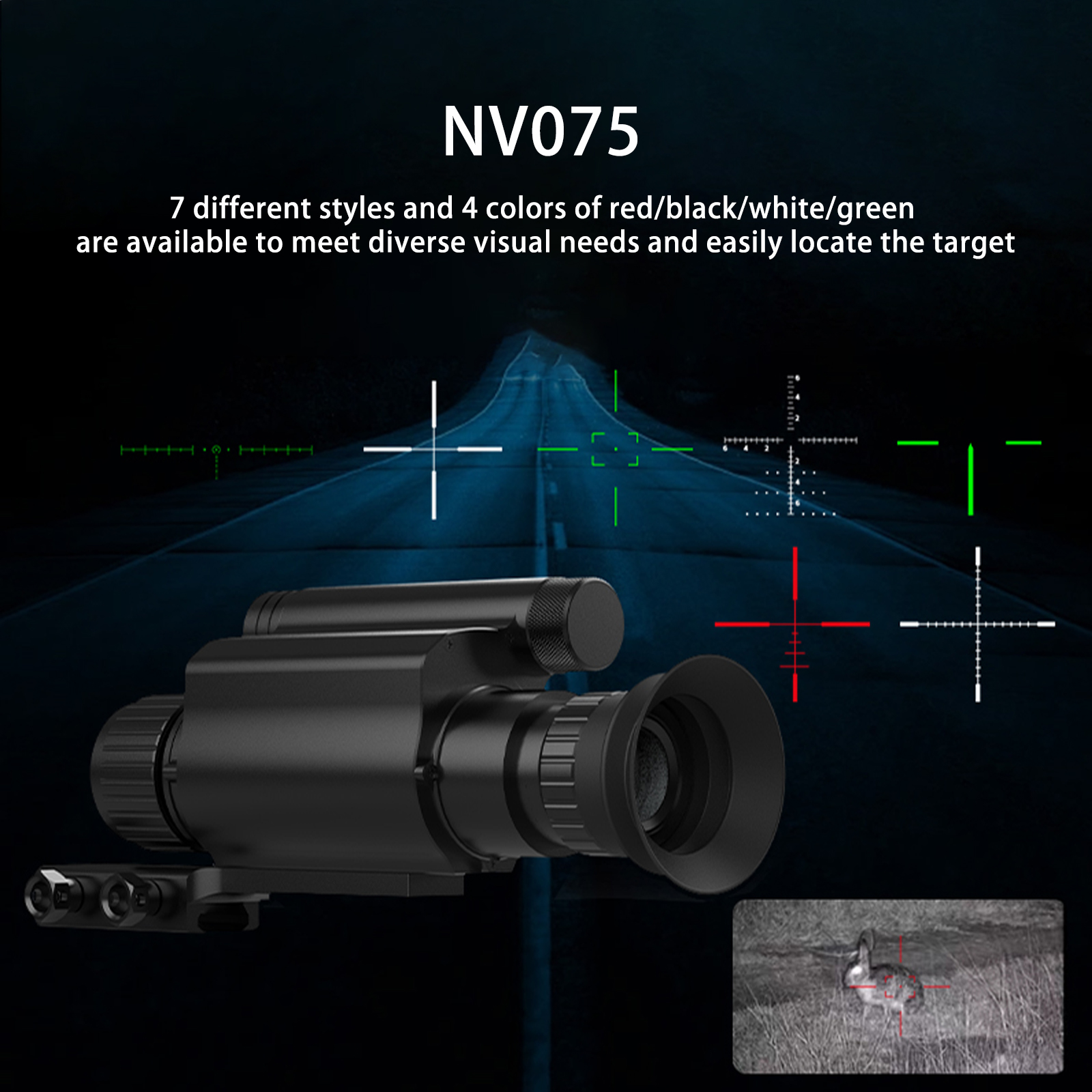 New Clip-on HD Monocular Night Vision Device Infrared Video Camera Crosshair Cursor NV Hunting Night Vision Scope,Lens Optional Specification drawing