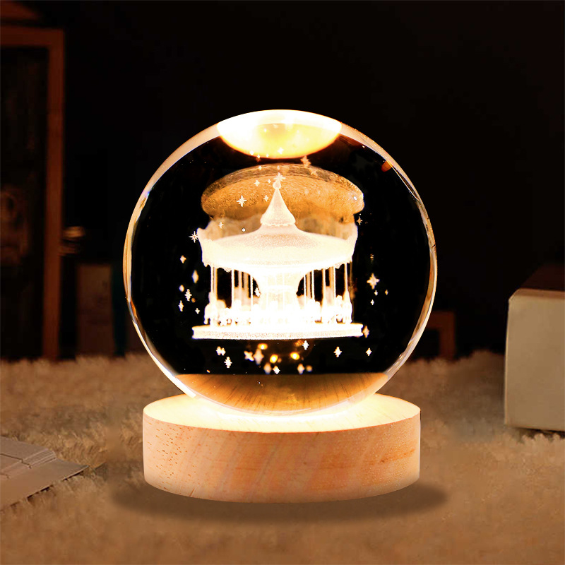 厂家直销星空小夜灯 图片可以定制USB生日礼品情人节礼品3D月球小夜灯详情图4
