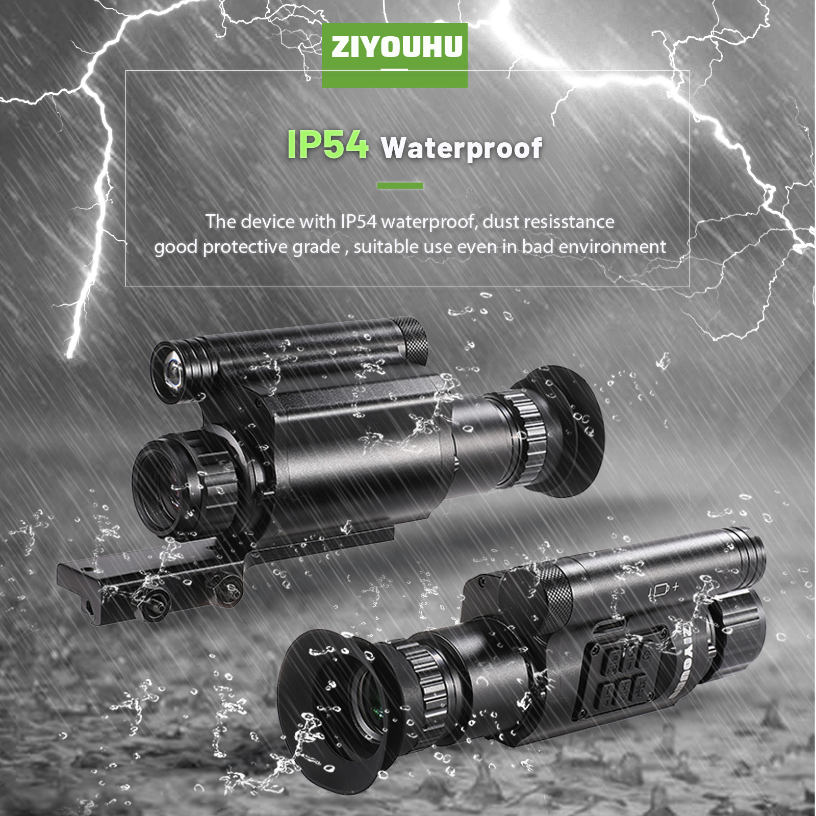 New Clip-on HD Monocular Night Vision Device Infrared Video Camera Crosshair Cursor NV Hunting Night Vision Scope,Lens Optional Application Scenario