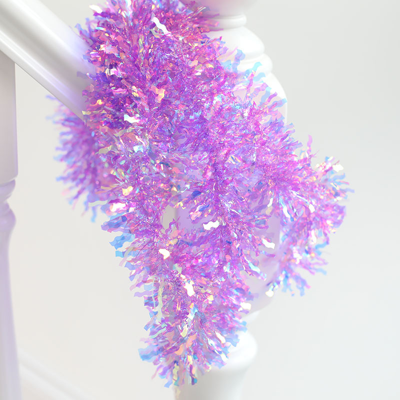 彩虹膜圣诞节弯刀彩条毛条喜庆猫耳朵装饰美甲极光纸波浪彩条雨丝详情图7