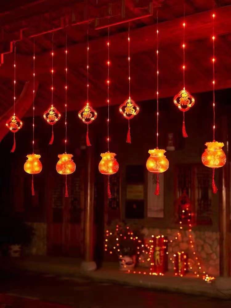 安妮特彩灯厂厂家直销室外LED灯串 灯饰照明 节日灯户外 闪光灯带 霓虹灯带 10挂红灯笼 灯饰喜庆 美观耐用 省电环保细节图
