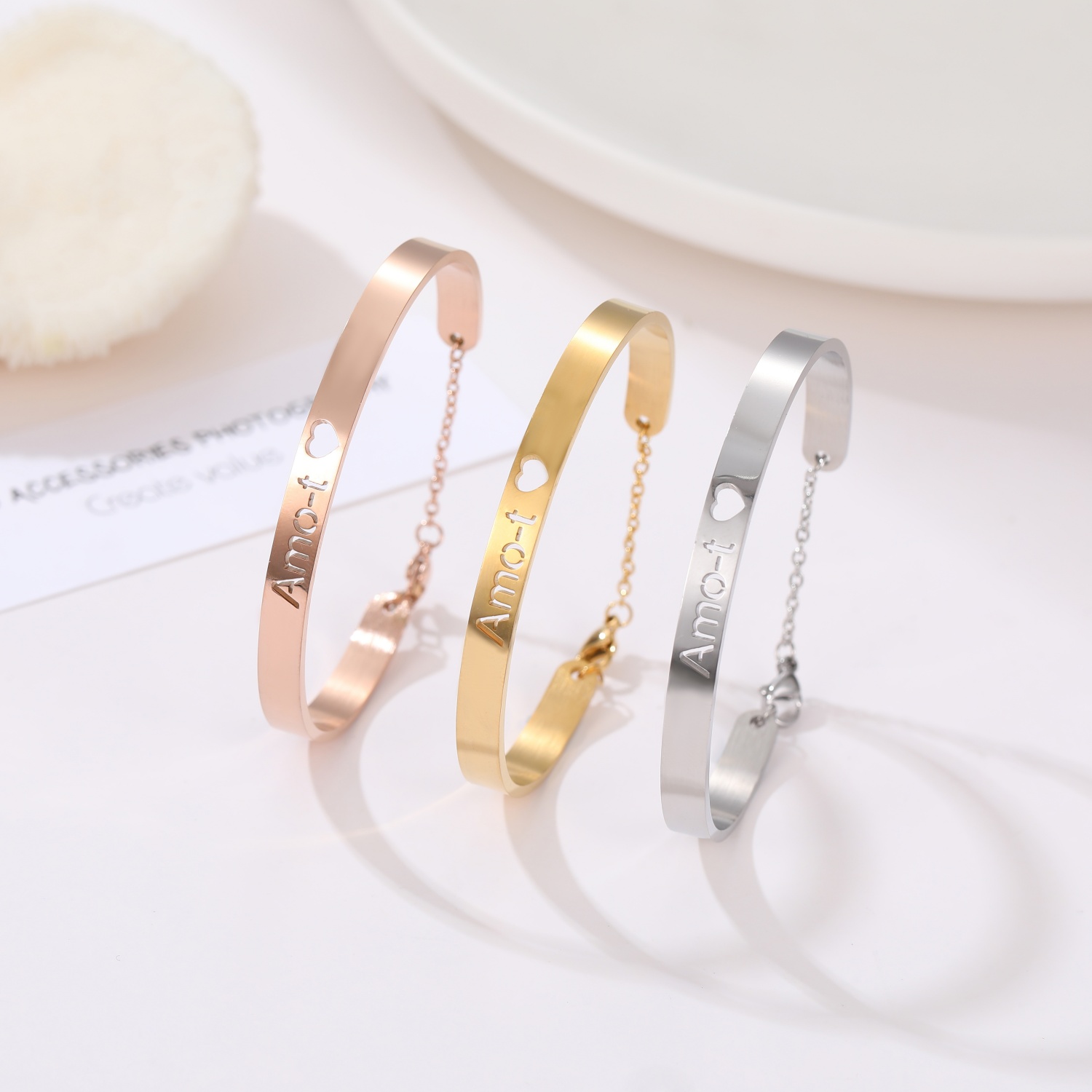 新款热卖不锈钢开口手镯