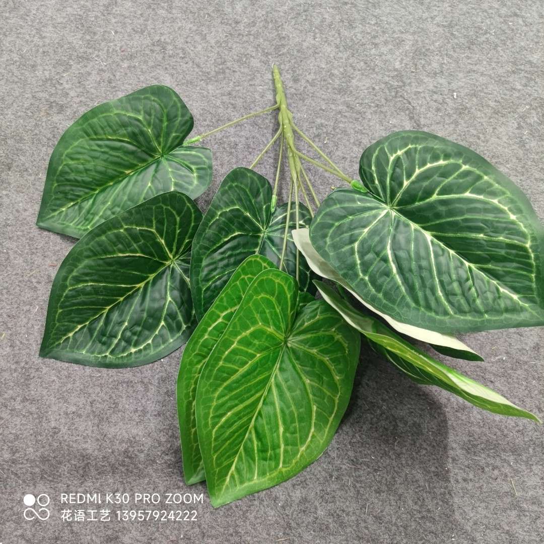 Simulated money tree leaves, branches, artificial leaves, plastic green leaves, green plant landscaping, olive leaves detail image 3