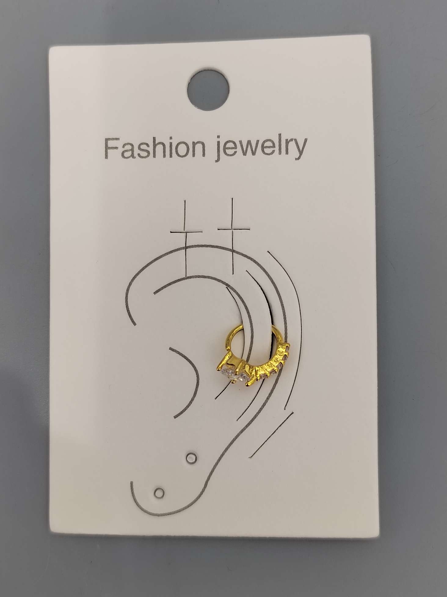 新款铜微镶锆石电镀真金环保防过敏新款热卖耳环，鼻环两用饰品耳饰