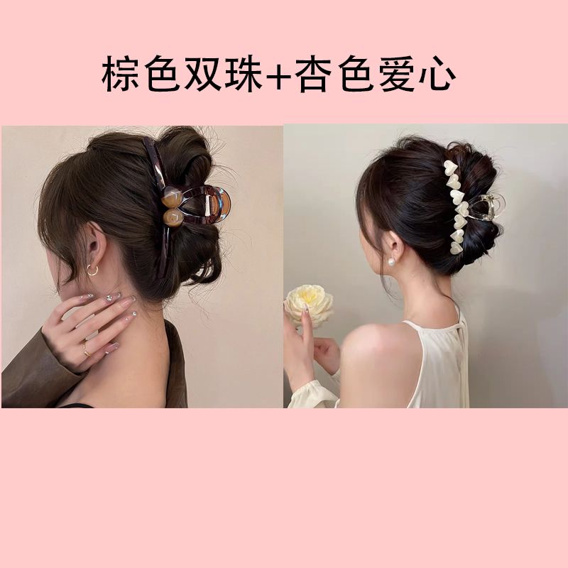 高级感束发后脑勺一子抓夹白底实物图