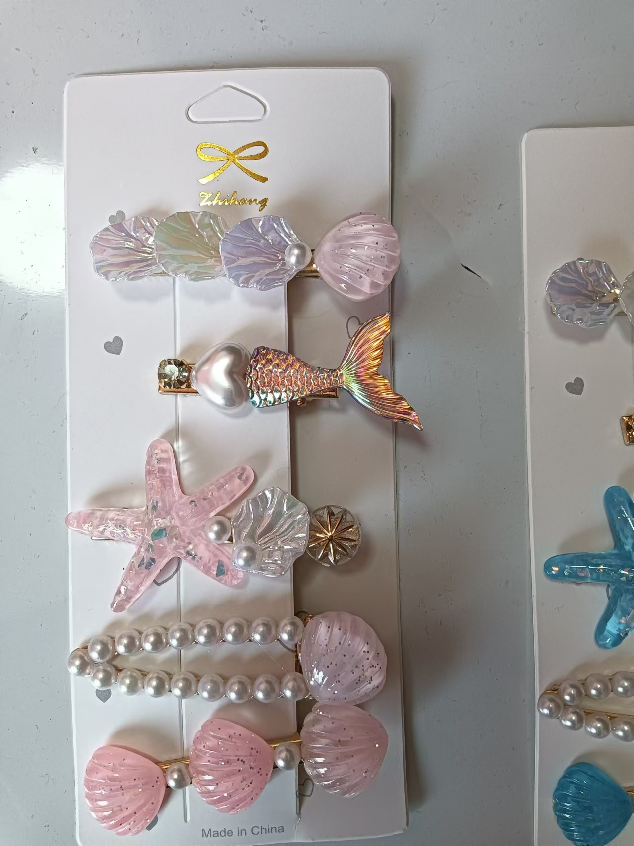 Summer bangs hair accessories for girls, Ocean Princess, shell starfish hair clips, pearl children's hair clips, wholesale of Korean headwear Item Picture
