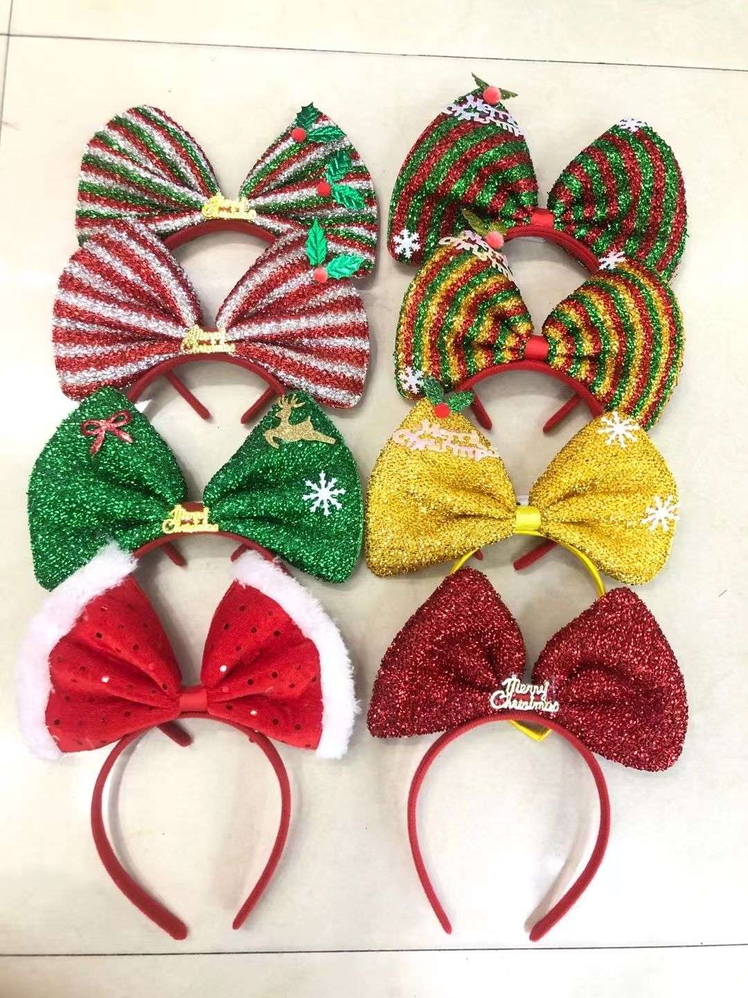 圣诞节装饰发箍头饰儿童成人派对用品圣诞头箍装饰品白底实物图