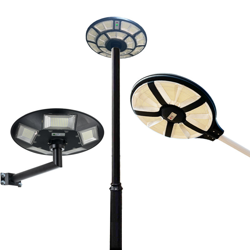 Outdoor Landscape Light Flying Saucer High Pole Street Light Led High Power Waterproof Human Body Induction Solar Garden Light Specification drawing