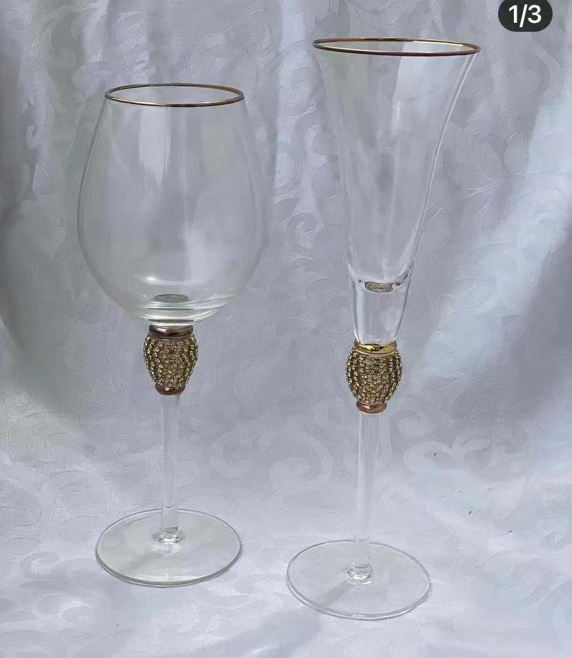 高脚杯红酒杯香槟杯鸡尾杯缠钻酒杯家具装饰杯，玻璃高脚杯红酒杯详情图3