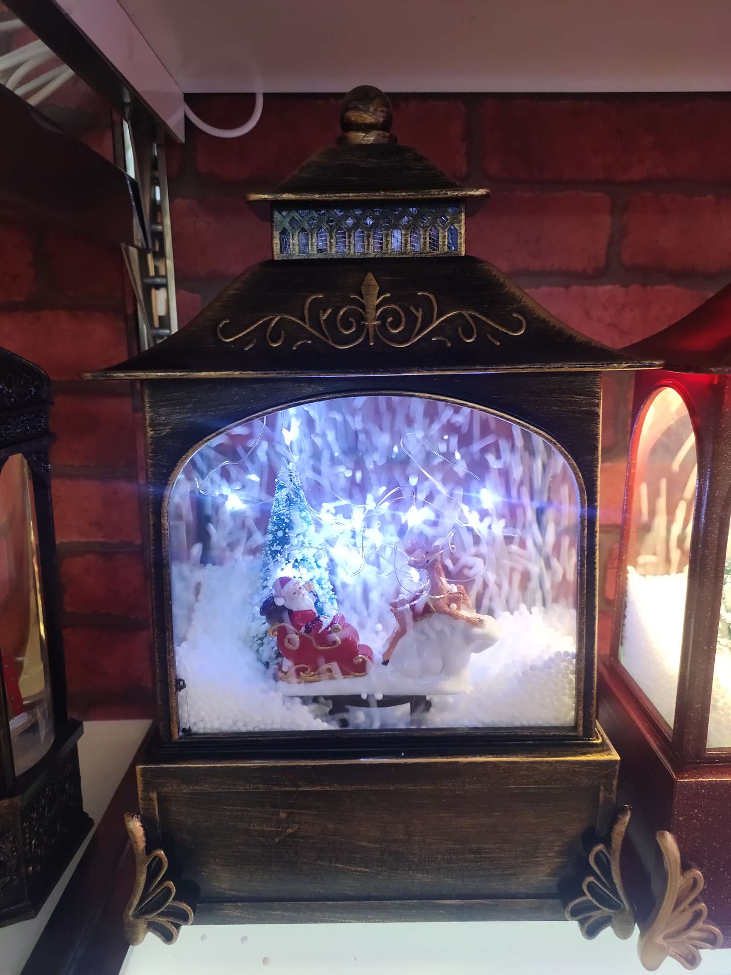 圣诞节摆件  飞雪音乐盒台灯  音乐盒