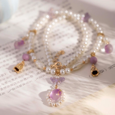 Chinese-style pearl necklace, lily of the valley pendant, fresh Tang-style necklace, Song-style Hanfu horse face skirt accessory