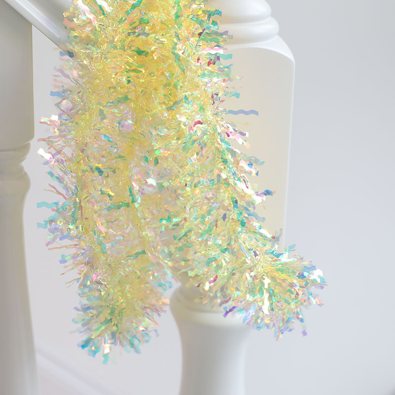 彩虹膜圣诞节弯刀彩条毛条喜庆猫耳朵装饰美甲极光纸波浪彩条雨丝详情图9