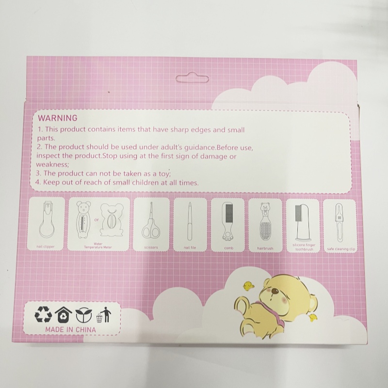 Baby gift Set: 8-piece set of daily care products for babies, including water thermometer, nail clippers, brushes and combs Specification image