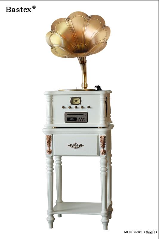 American X1 gramophone, retro gramophone, light luxury style, high-end gift radio, Bluetooth speaker, CD, vinyl record, grand copper speaker Specification image