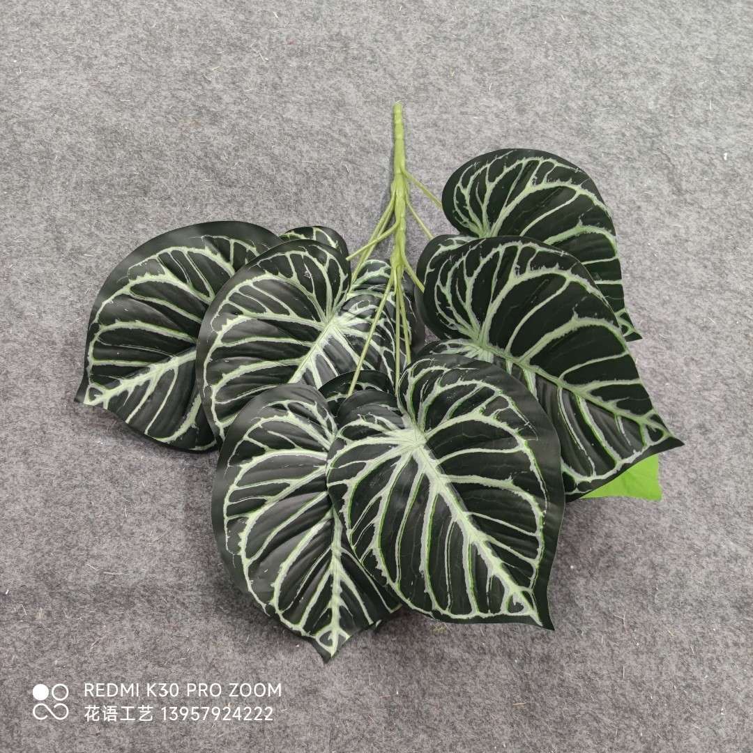 Simulated money tree leaves, branches, artificial leaves, plastic green leaves, green plant landscaping, olive leaves Item Picture