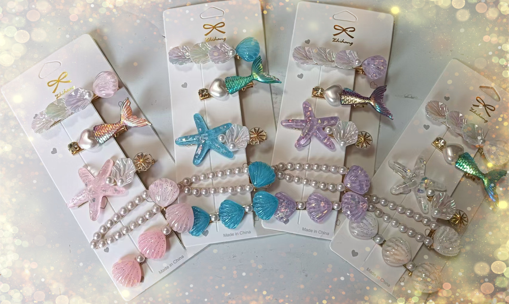 少女夏季刘海发饰海洋公主贝壳海星发夹珍珠儿童发卡韩国头饰批发