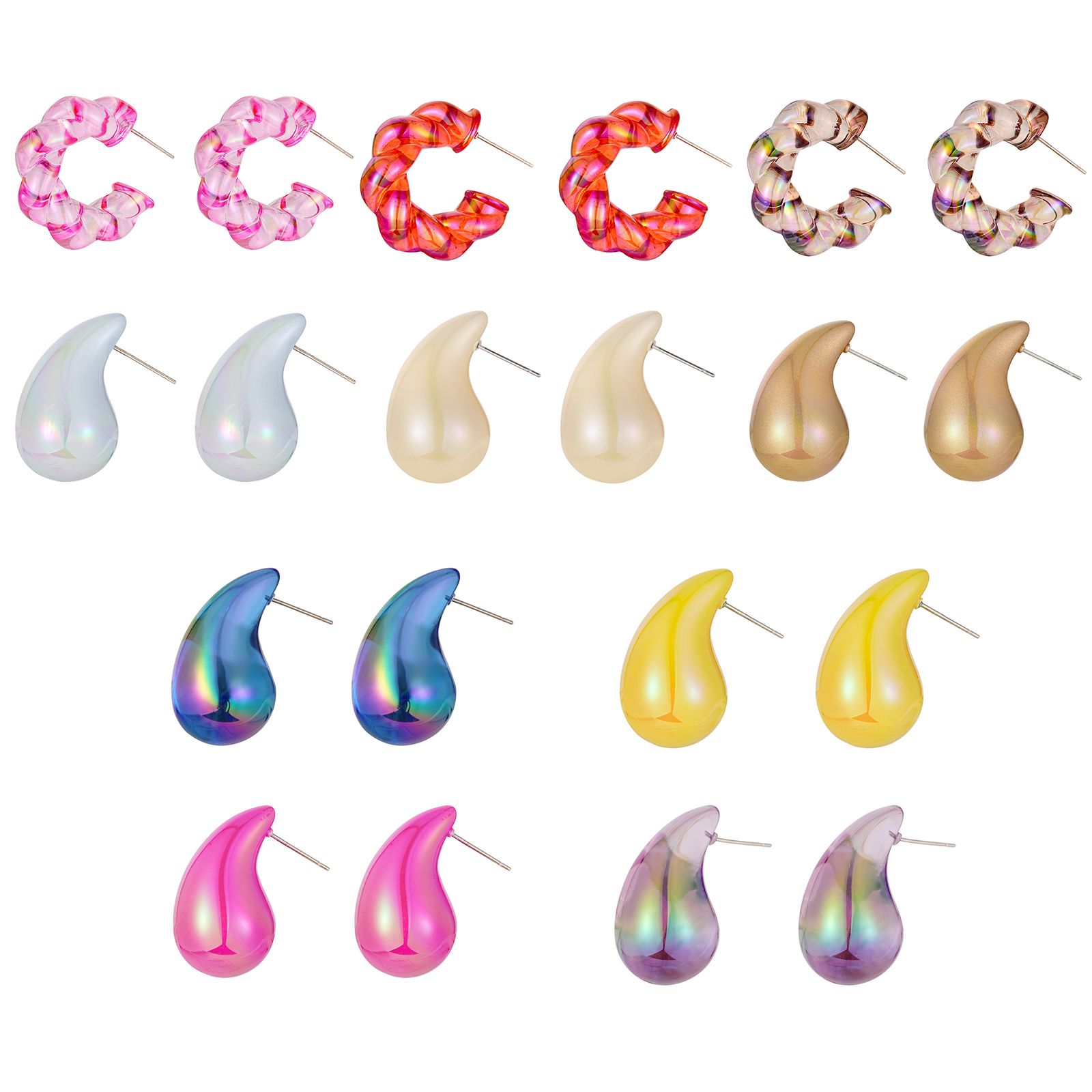 亚克力耳环 高级感耳饰 简约时尚耳钉 精致女士饰品 优雅耳环 精选珍珠设计