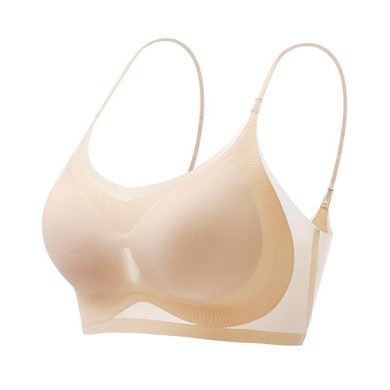 New ultra-thin ice silk seamless bra, summer halter top without steel rings, large chest makes smaller, breathable and comfortable bra Application Scenario