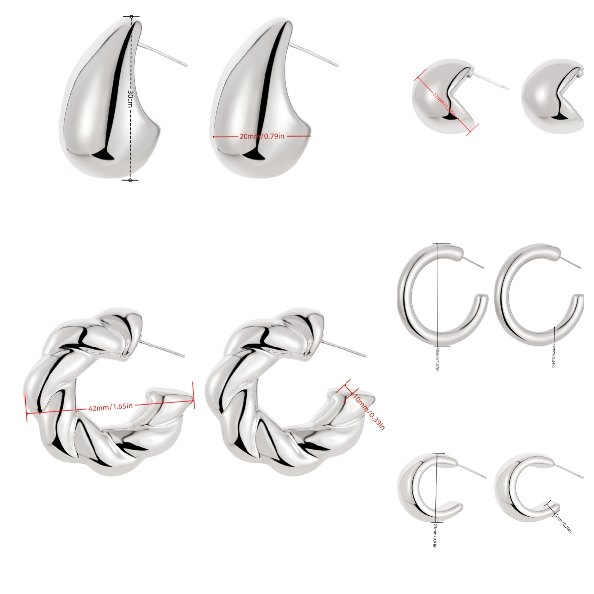 饰品/耳饰/耳环/珍珠耳环/耳钉白底实物图