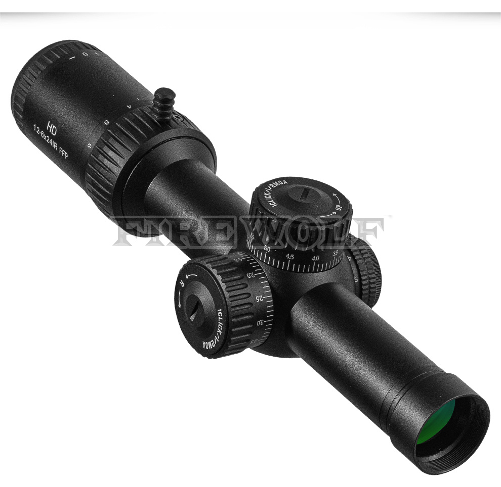 7539 Diana 1.2-6x24 FFP front SFIR wide-angle thin-walled sight with lock and red and green light cross sight Specification image
