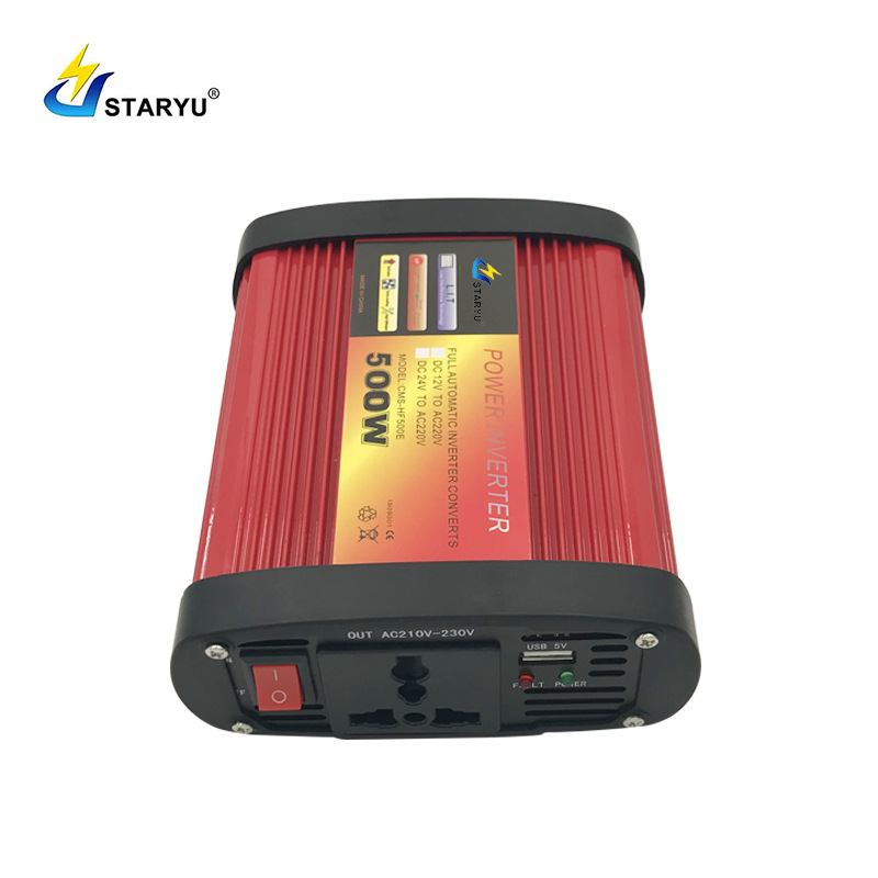 Vehicle Inverter 12V24v 220V300w500w1000w Red Foreign Trade Model Specification drawing